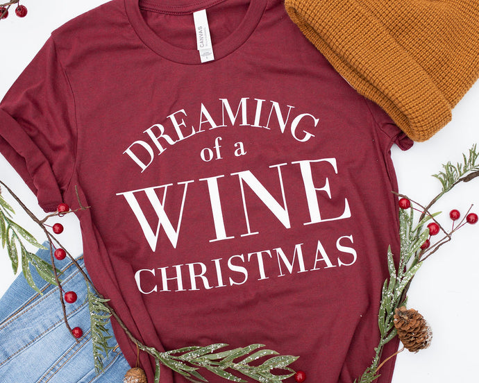 I'm Dreaming of a WINE Christmas Adult T-Shirt